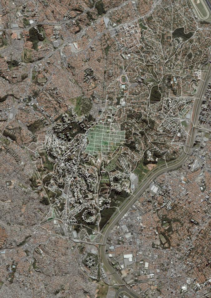 Imagem de satélite dos distritos do Morumbi e Vila Andrade. Exibindo as pessoas negras e pardas.