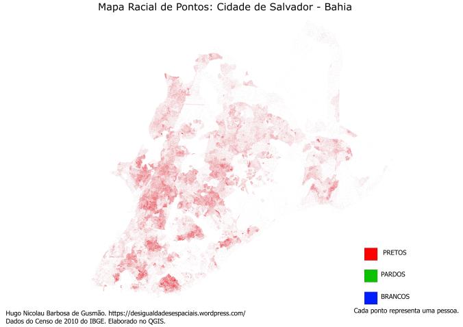 Mapa Salvador - Pretas